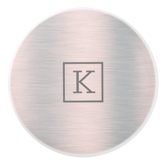 メタリックなシルバーグレーのブラシ仕上げアルミニウムの外観 セラミックノブ (正面)