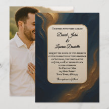 メタリックなミューズ フォト ウェディング 招待状