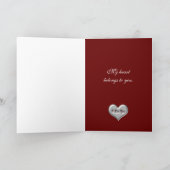 メタリックな効果を持つグレーのハートが大好き シーズンカード (内部)