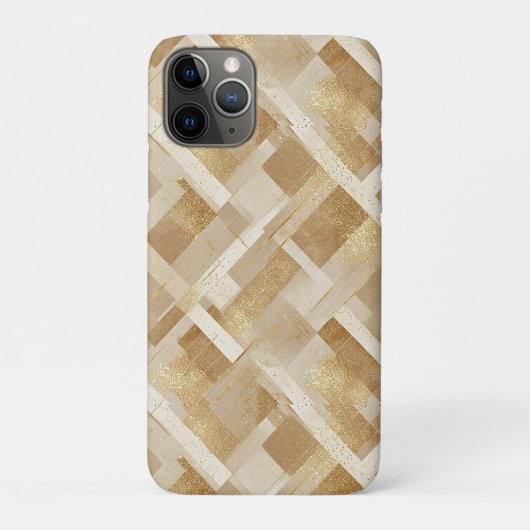 メタリックな抽象幾何学模様 ゴールド Case-Mate iPhoneケース (裏)