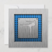 メタリックな武術デザイン 招待状 (裏面)