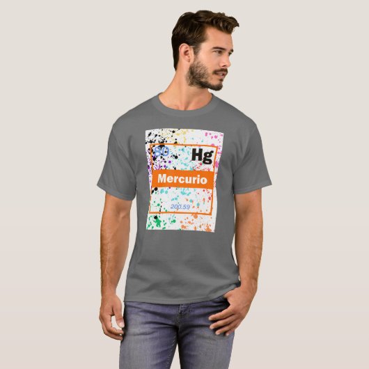 メタリックな液体の飛沫 Tシャツ (正面フル)