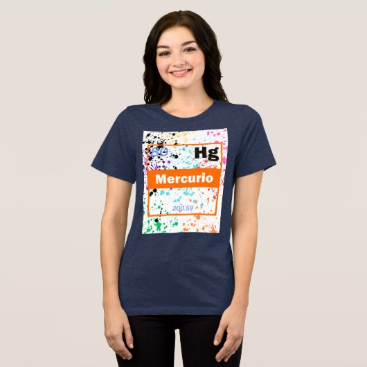 メタリックな液滴 トライブレンドTシャツ (正面全面)