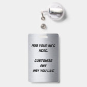 メタリックな社員バッジ バッジ (裏面（伸縮クリップ）)