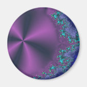 メタリックな紫のコーンとアクアフォーム抽象芸術 マグネット (正面)