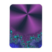 メタリックな紫のコーンとアクアフォーム抽象芸術 マグネット (縦)