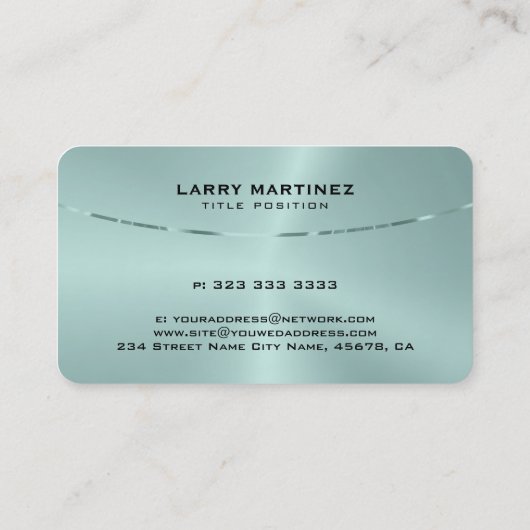 メタリックな緑の濃淡テクスチャのイメージ 名刺 (裏面)