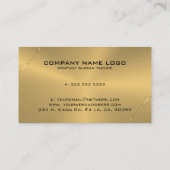 メタリックな線アクセントの金ゴールド光沢のある線 名刺 (裏面)