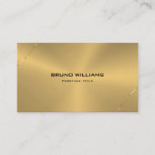 メタリックな線アクセントの金ゴールド光沢のある線 名刺 (正面)