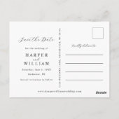 メタリックな花の写真は日付を保存 ポストカード (裏面)