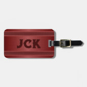 メタリックな赤のテクスチャイメージストライプイメージ ラゲッジタグ (正面横)