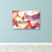 メタリックな輝きのゴールド、シルバー、ローズゴールド キャンバスプリント (インサイチュ (ウッドフロア))