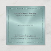 メタリックな青緑色の輝きの縁ど像 スクエア名刺 (裏面)