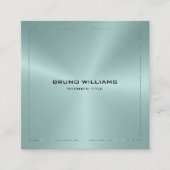 メタリックな青緑色の輝きの縁ど像 スクエア名刺 (正面)