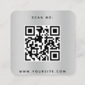 メタリックなQRコード ウェディング RSVPカード エンクロージャーカード (裏面)