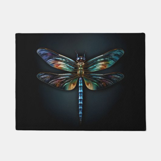 メタリックのトンボのシャツ ドアマット (正面)