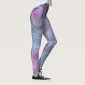 メタリックのマーメイドの色と抽象芸術ペイズリーcanv レギンス (右)