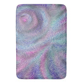 メタリックのマーメイドカラーと抽象芸術ペイズリー バスマット (正面縦)