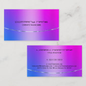メタリックの背景がピンクフェイクとブルーのグラデーション 名刺 (正面/裏面)