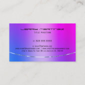 メタリックの背景がピンクフェイクとブルーのグラデーション 名刺 (裏面)