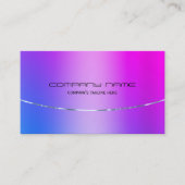 メタリックの背景がピンクフェイクとブルーのグラデーション 名刺 (正面)
