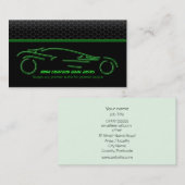 メタリックの自動車 – グリーンラインスポーツカー 名刺 (正面/裏面)