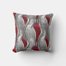 メタリックはっきりしたな3Dレッドグレーのテクスチャの外観 クッション