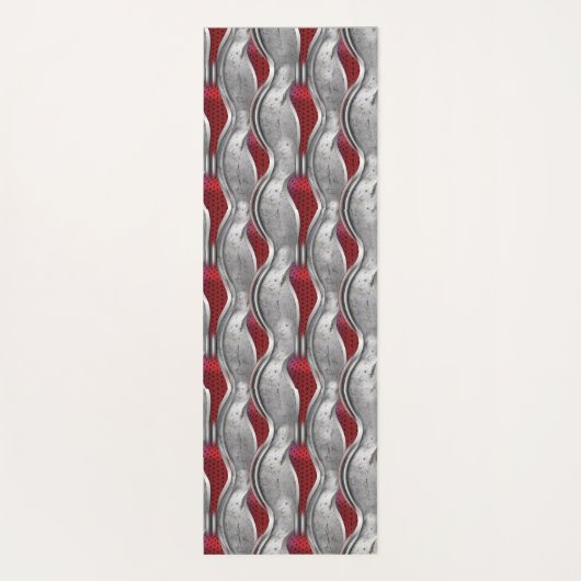 メタリックはっきりしたな3Dレッドグレーのテクスチャの外観 ヨガマット (裏面)