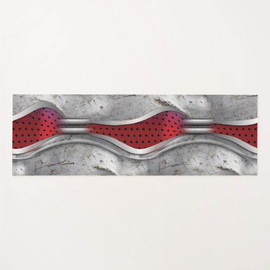 メタリックはっきりしたな3Dレッドグレーのテクスチャの外観 ヨガマット (正面(横))