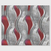 メタリックはっきりしたな3Dレッドグレーのテクスチャの外観 ラッピングペーパー (フラット)