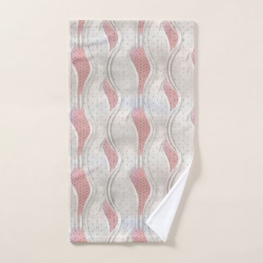 メタリックはっきりしたな3D赤いグレーのテクスチャはバスに見える バスタオルセット (ハンドタオル)