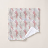 メタリックはっきりしたな3D赤いグレーのテクスチャはバスに見える バスタオルセット (ウォッシュタオル)