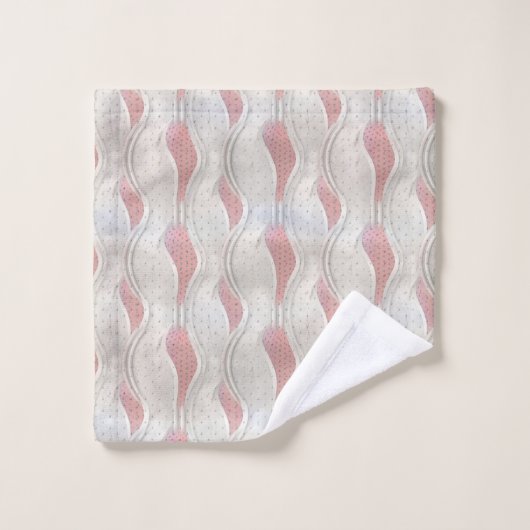 メタリックはっきりしたな3D赤いグレーのテクスチャはバスに見える バスタオルセット (ウォッシュタオル)