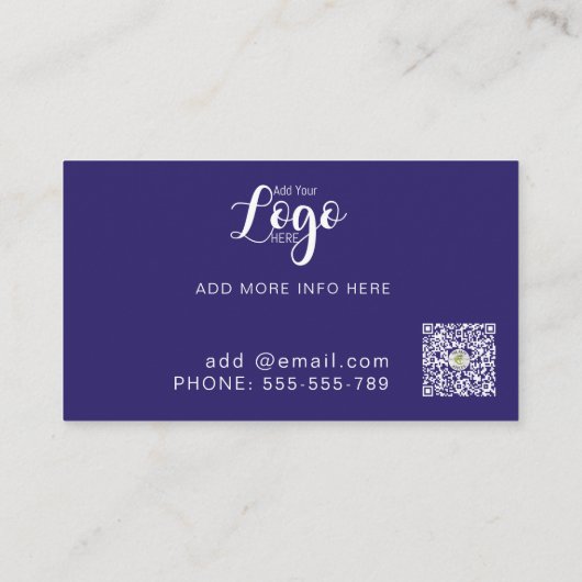 メタリックはっきりしたルックサーキュティパープル&シルバー 名刺 (裏面)