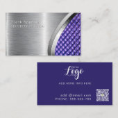 メタリックはっきりしたルックサーキュティパープル&シルバー 名刺 (正面/裏面)