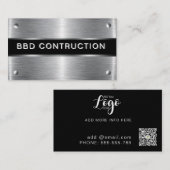 メタリックはっきりしたルック建築名刺：バス 名刺 (正面/裏面)