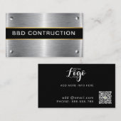 メタリックはっきりしたルック建築名刺： 名刺 (正面/裏面)