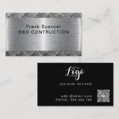 メタリックはっきりしたルック建築名刺： 名刺 (正面/裏面)