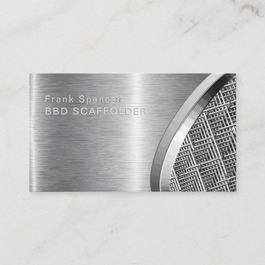 メタリックはっきりしたルックCATABOLDERネイビー&シルバー 名刺 (正面)