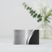 メタリックはっきりしたルックSURCUITYブラック&シルバービジネス 名刺 (スタンド正面)