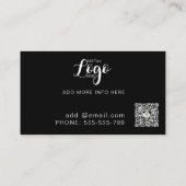 メタリックはっきりしたルックSURCUITYブラック&シルバー 名刺 (裏面)