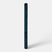 メタリックアクアブルーとブラックペイズリーレース SAMSUNG GALAXYケース (左側面)