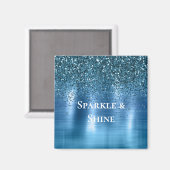 メタリックアクアブルーグリッター マグネット (正面/裏面)