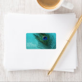 メタリックアクアブルーピーコックフェザー ラベル (インサイチュ)
