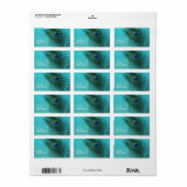 メタリックアクアブルーピーコックフェザー ラベル (フルシート)