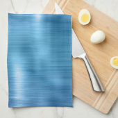 メタリックアクアブルー キッチンタオル (四つ折り)