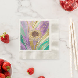 メタリックアートサンフラワー紙コーインドカクテル 縁ありカクテルナプキン