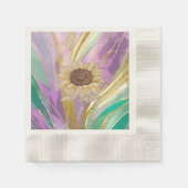 メタリックアートサンフラワー紙コーインドカクテル 縁ありカクテルナプキン (正面)