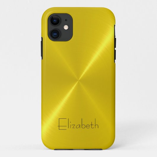メタリックイエローステンレス鋼の外観 Case-Mate iPhoneケース (裏面)