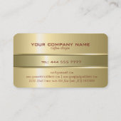 メタリックイエロー金ゴールドデザインステンレススチールルルック 名刺 (裏面)